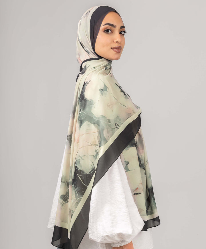 Vintage Bloom Chiffon Scarf