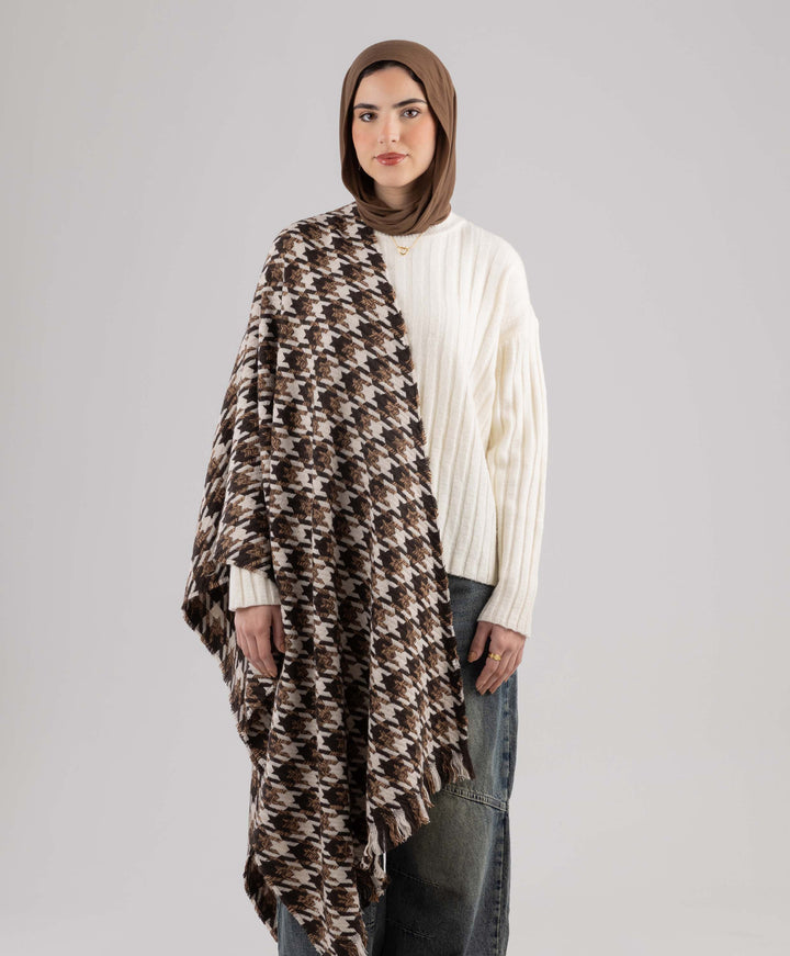 Mixed Houndstooth Shawl