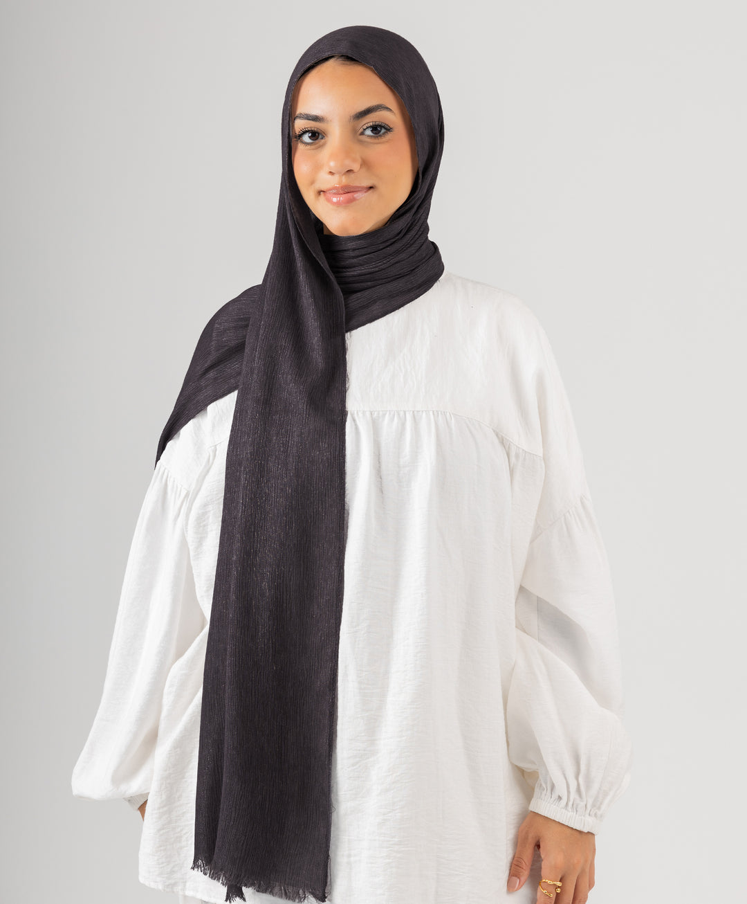 Foggy Marble Tassels Cotton Scarf