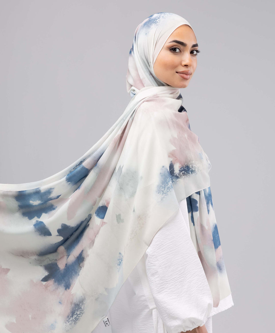 Blue Blossom Chiffon Scarf