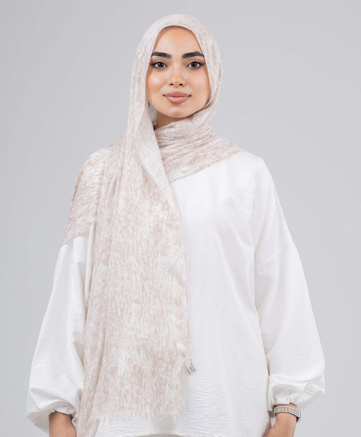 Foggy Marble Tassels Cotton Scarf