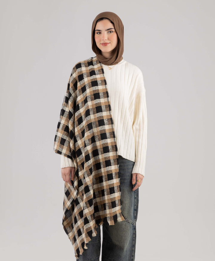 Classic Plaid Winter Shawl