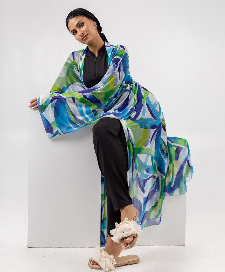 Printed Tulle Kimono