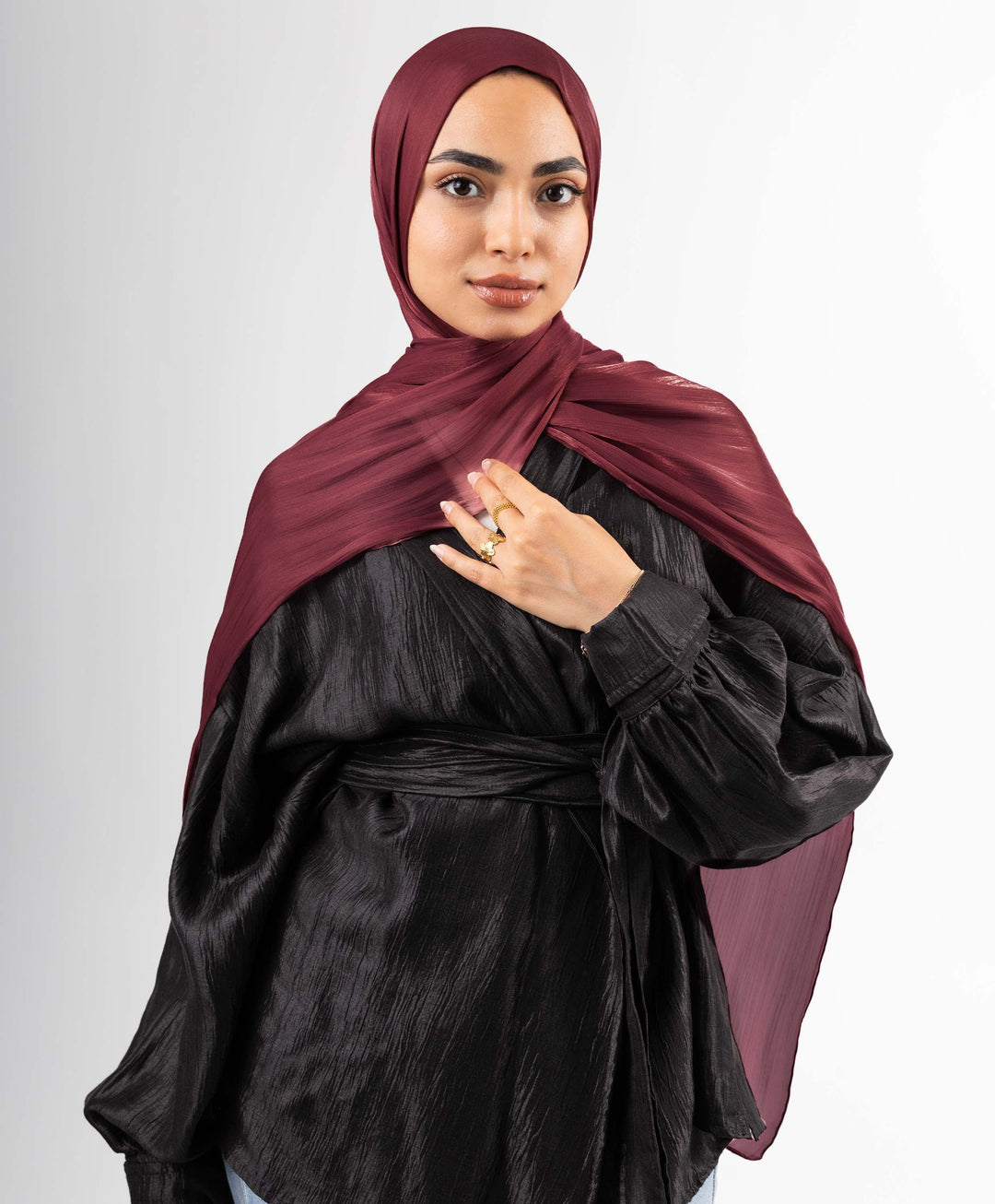 Organza Crinkle Satin Scarf