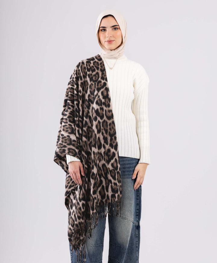 Cozy Leopard Winter Shawl
