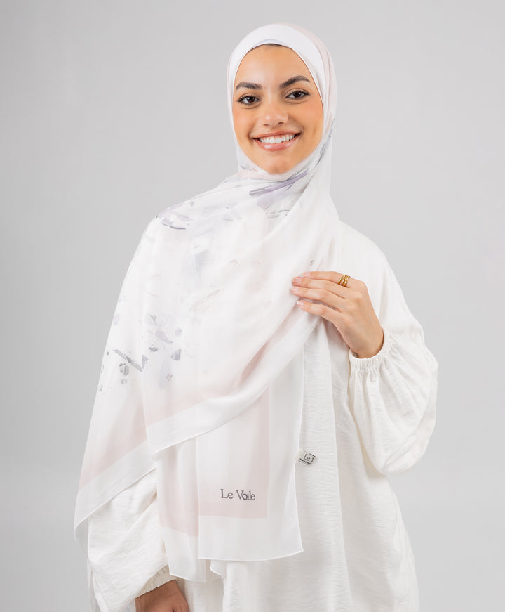 Pale Petals Chiffon Scarf