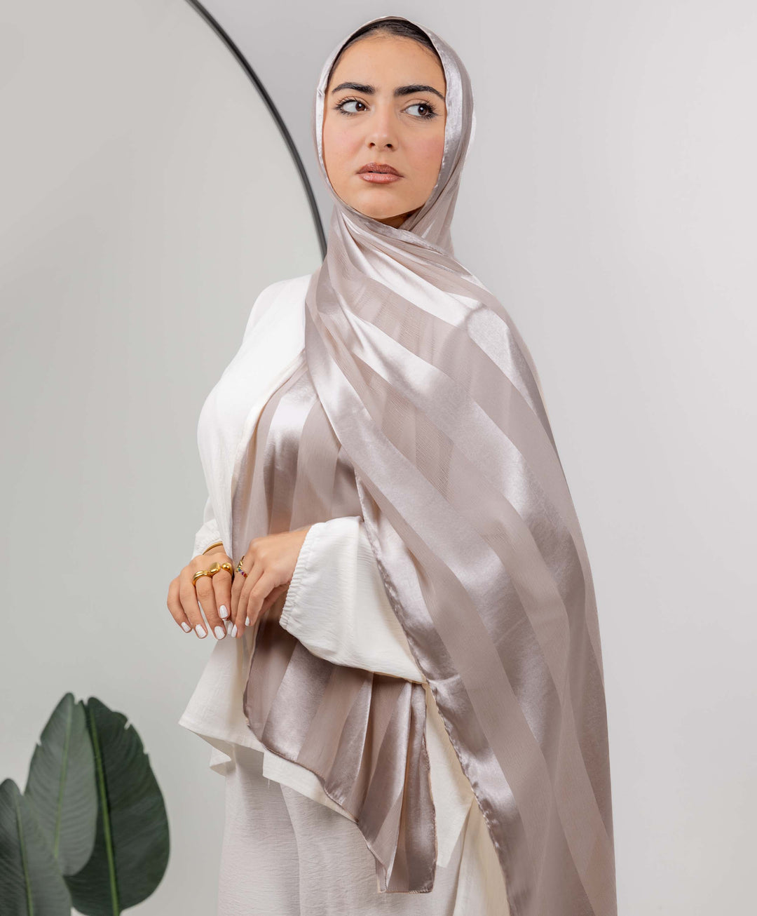 Crinkle Satin Chiffon Scarf