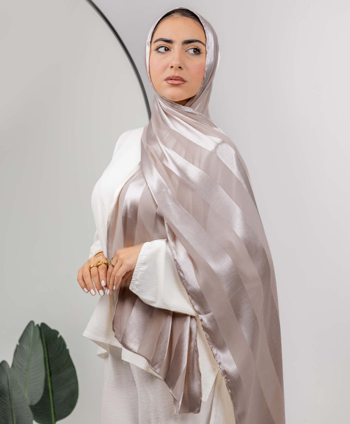 Crinkle Satin Chiffon Scarf