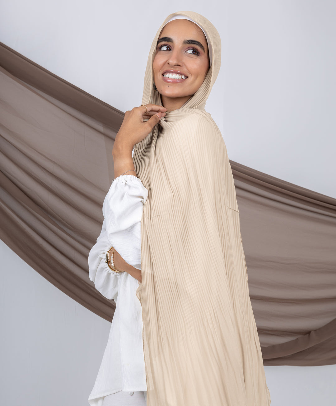 Pleated Chiffon Scarf