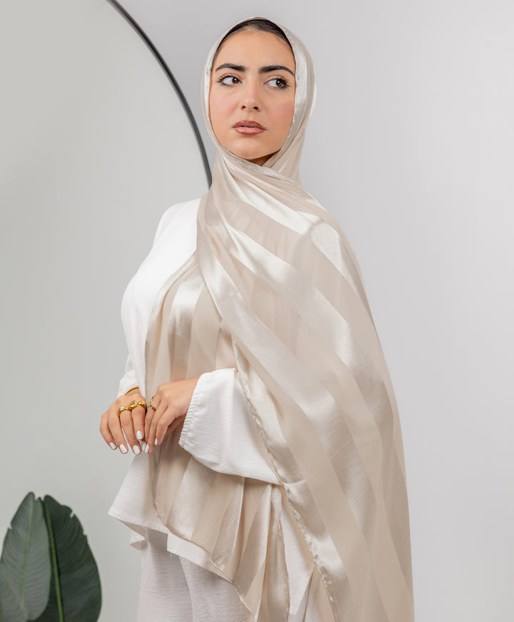 Crinkle Satin Chiffon Scarf