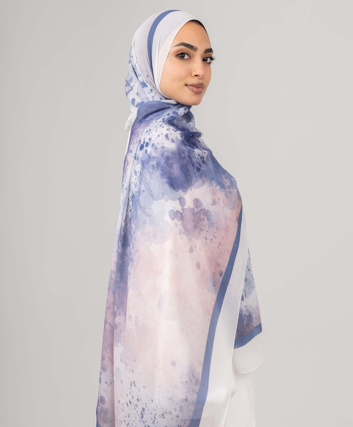 Blue Aura Chiffon Scarf
