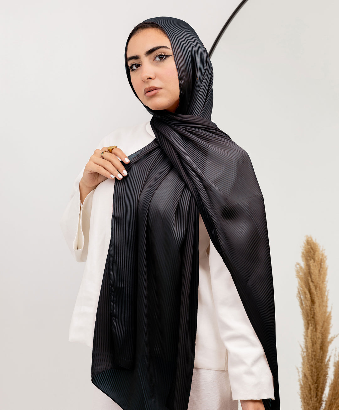Lined Satin Chiffon Scarf
