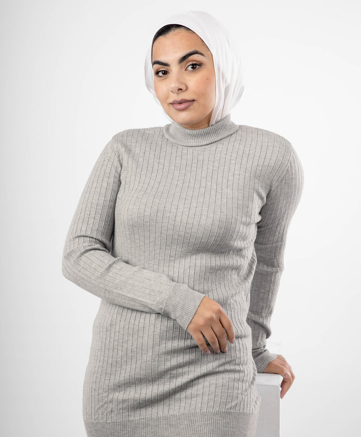 Ribbed Long Pullover
