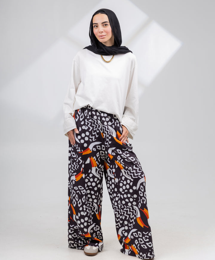 Printed Satin Pants