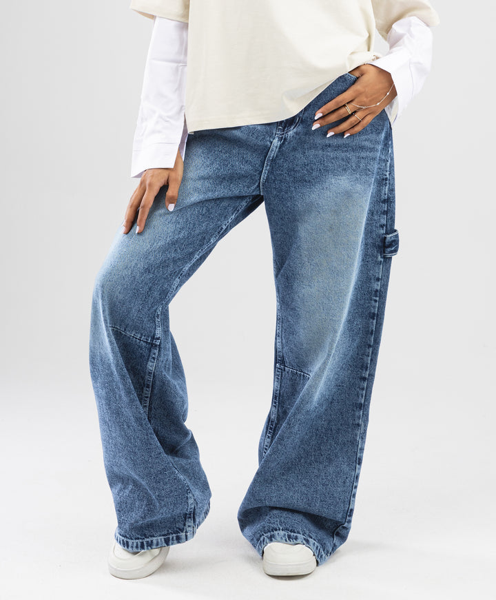 Washed Denim Pants