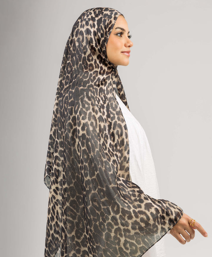 Crinkle Leopard Scarf