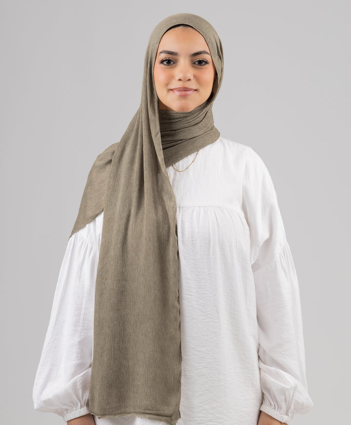 Foggy Marble Tassels Cotton Scarf