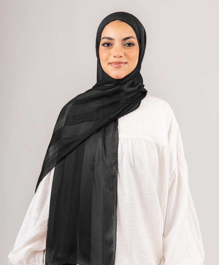 Stately Satin Chiffon Scarf