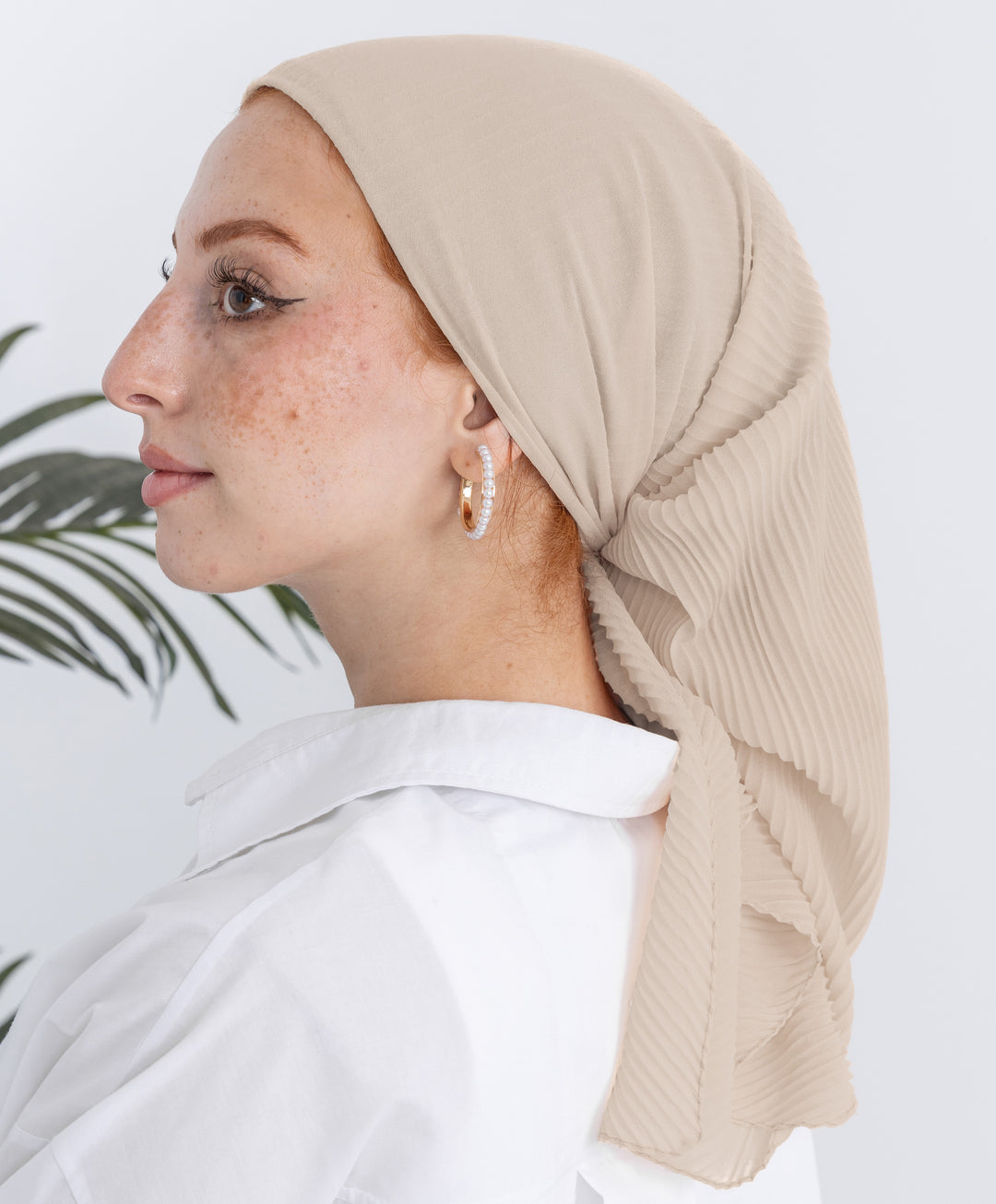 Pleated Plain Square Scarf
