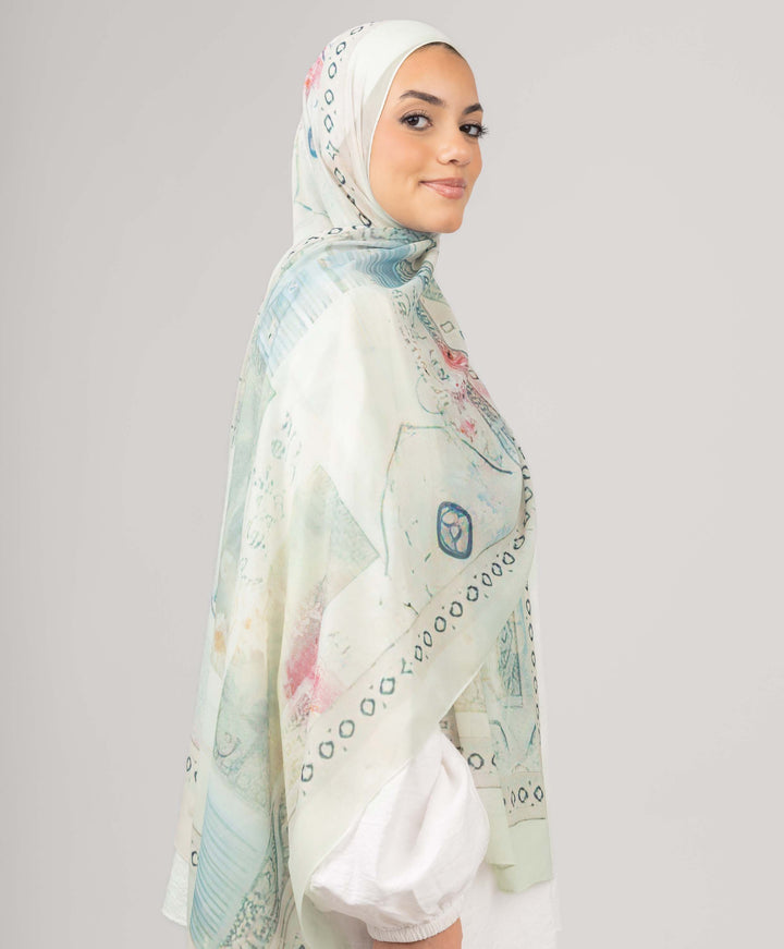 Ivory Tint Chiffon Scarf