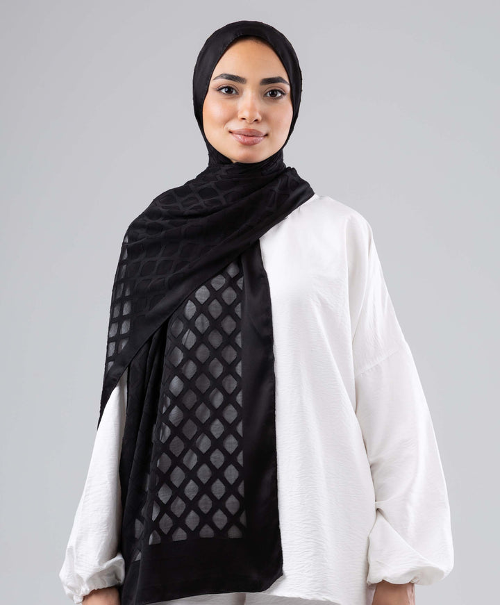 Noir Chiffon Scarf