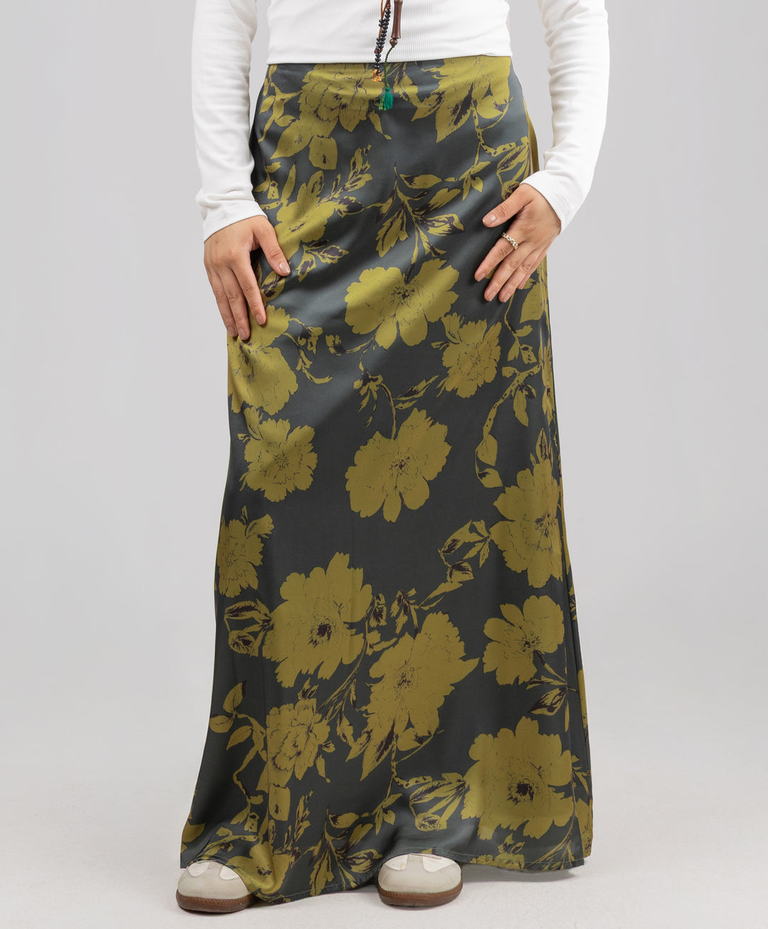 Floral Satin Skirt