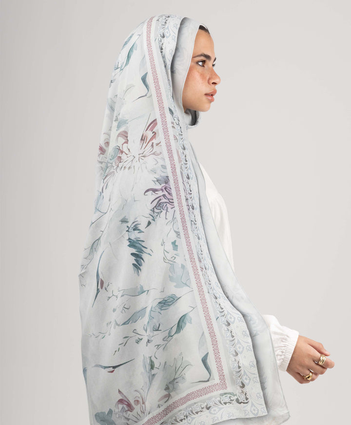 Icy Bloom Modal Scarf