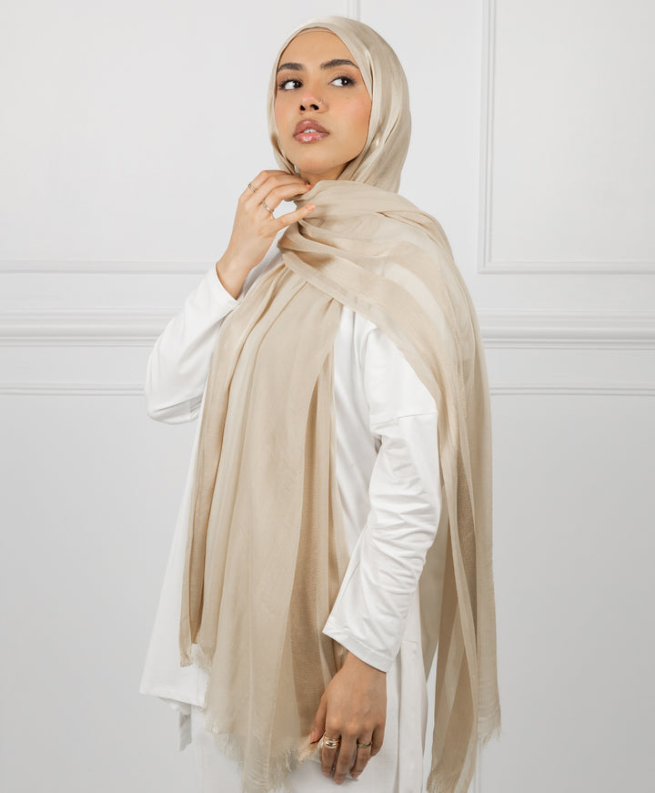 Glowy Satin Linen Scarf