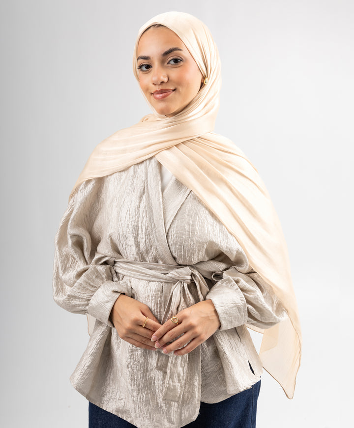 Organza Crinkle Satin Scarf