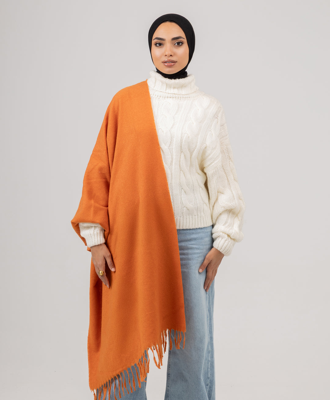 Whisper Short Tassels Shawl