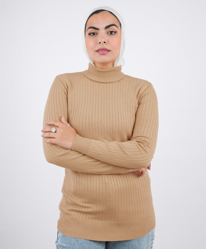Wide Ribbed Basic Pullover