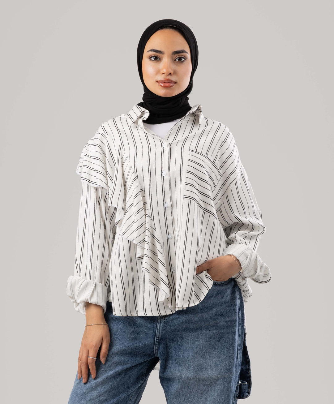 Ruffle Linen Shirt