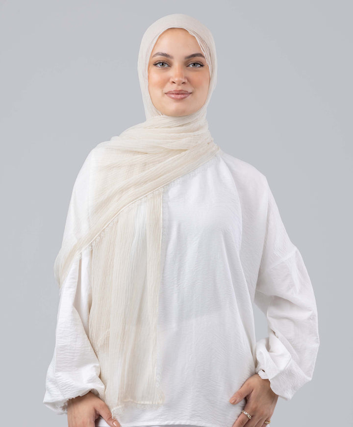 Lace Plain Crinkle Scarf