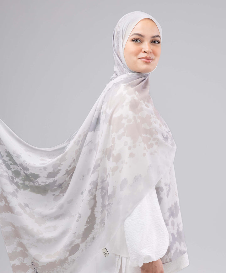 Frosted Pearl Chiffon Scarf