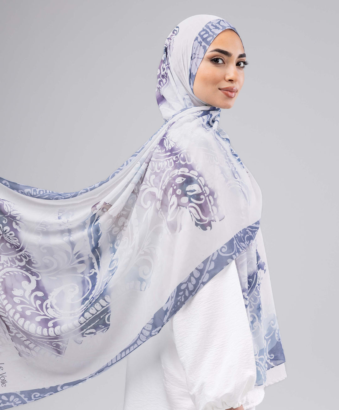 Violet Whisper Chiffon Scarf