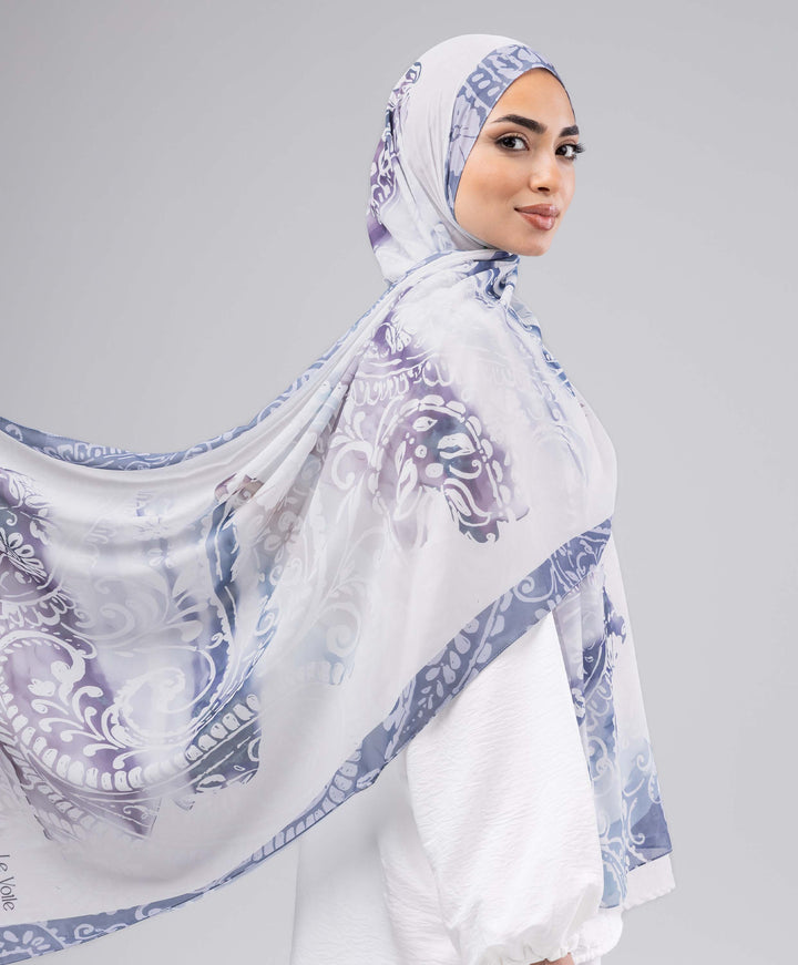 Violet Whisper Chiffon Scarf