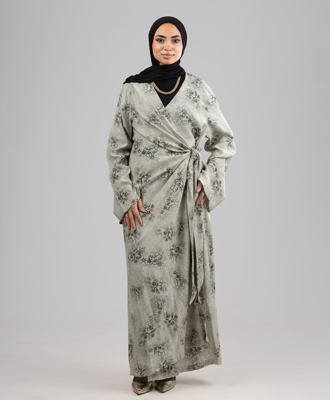 Fleuri Crinkle Wrap Dress