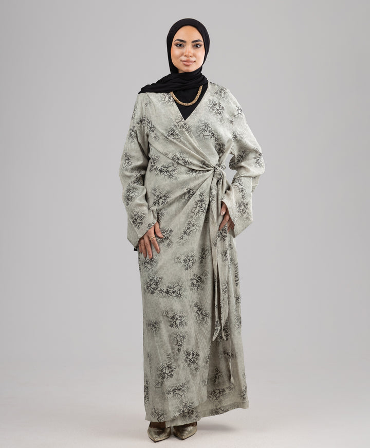 Fleuri Crinkle Wrap Dress