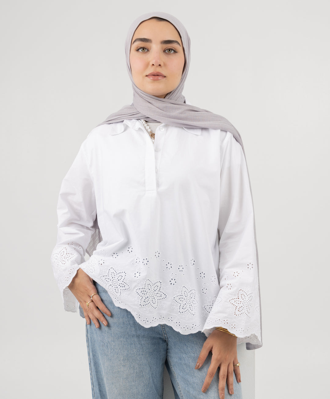 Embroidered Poplin Shirt