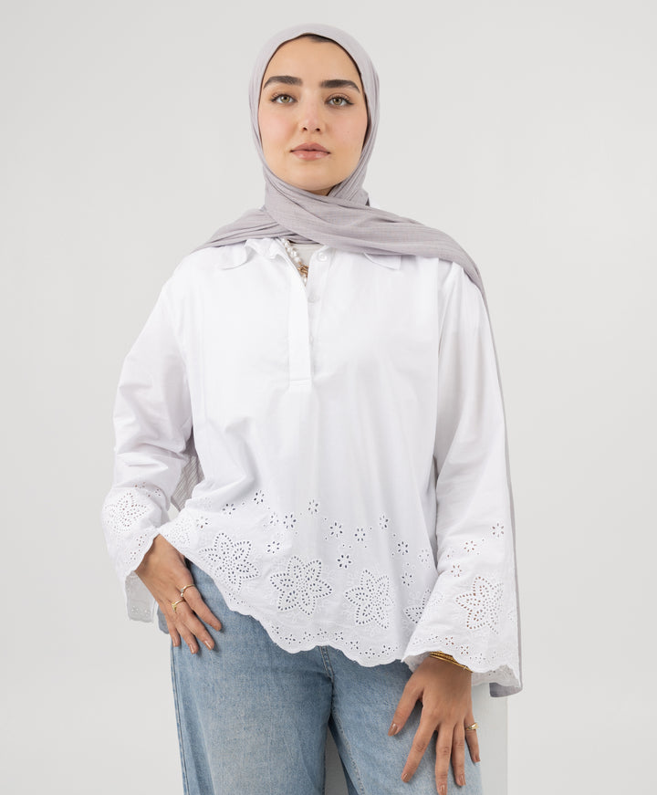 Embroidered Poplin Shirt