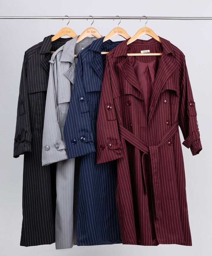 Striped Trench Coat