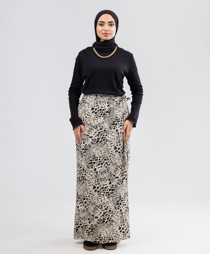Leopard Linen Skirt