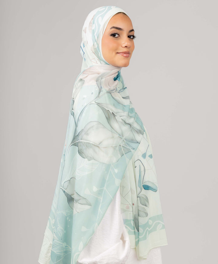 Aqua Chiffon Scarf