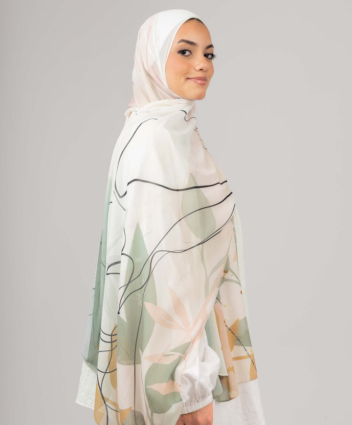 Botanical Chiffon Scarf