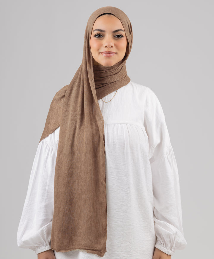 Foggy Marble Tassels Cotton Scarf