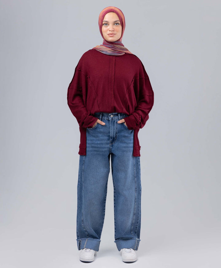 Cuffed Denim Pants