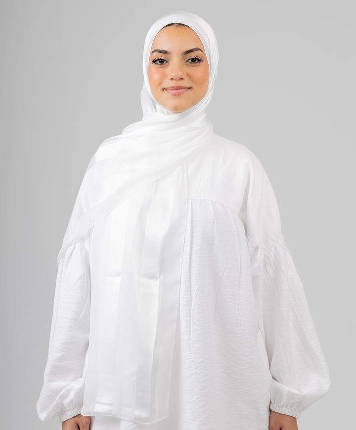 Abstract Satin Chiffon Scarf