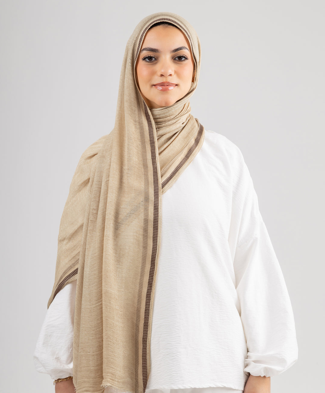 Lined Marble Linen Scarf