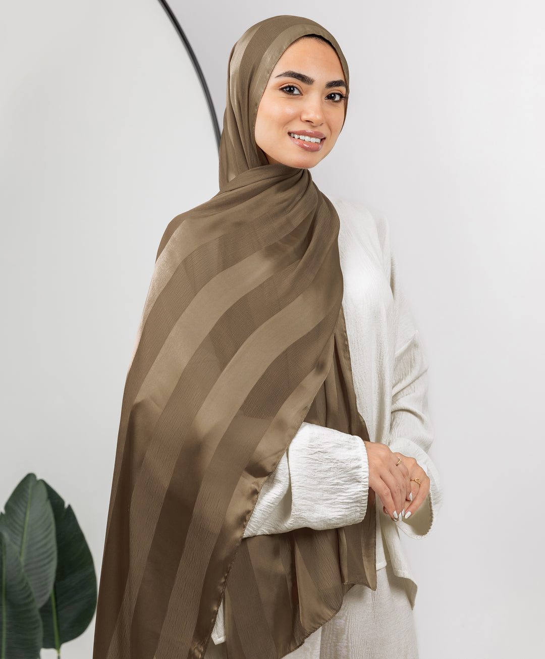 Crinkle Satin Chiffon Scarf