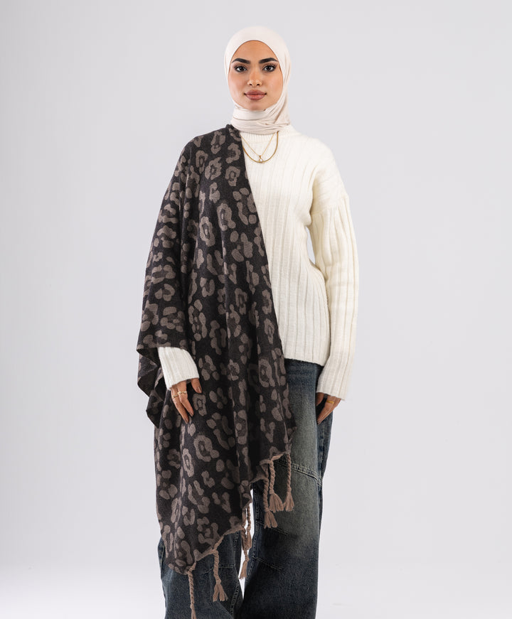 Stone Leopard Winter Shawl
